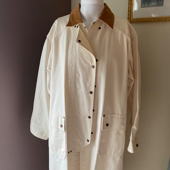 australian outback collection Jackets & Blazers - AUSTRALIAN OUTBACK COLLECTION vtg white womens M duster western cowboy 90s coat